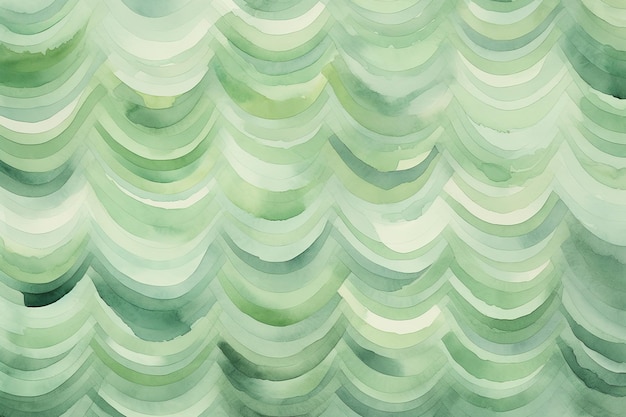 Aquarellwellen grüne Linie Geometrie abstrakte subtile Hintergrundillustration Minimales geometrisches Muster Dynamische Formen Zusammensetzung Wellen