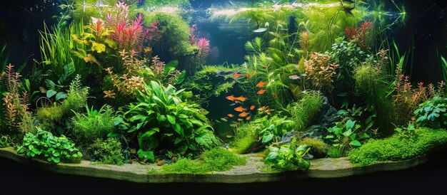 Foto aquário vibrante com peixes tropicais