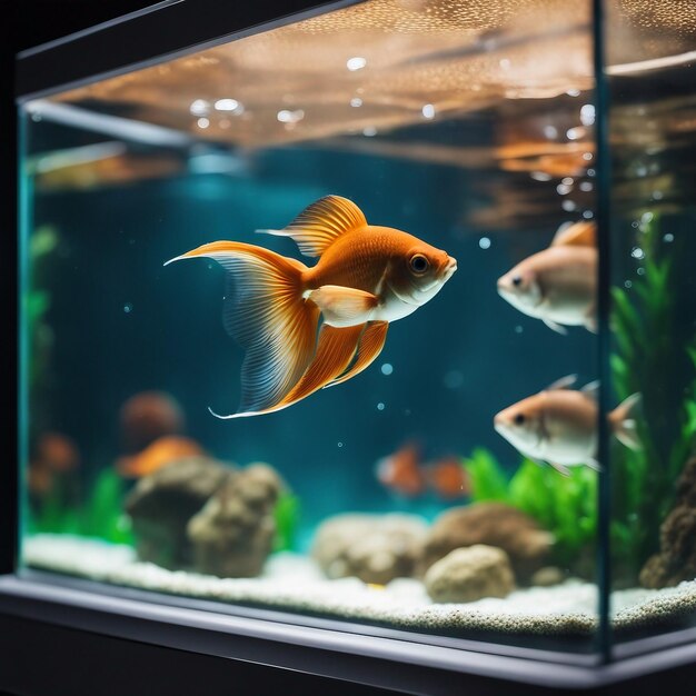 Aquatic Serenity Ein faszinierendes Aquarium mit einer bunten Reihe schöner Fische