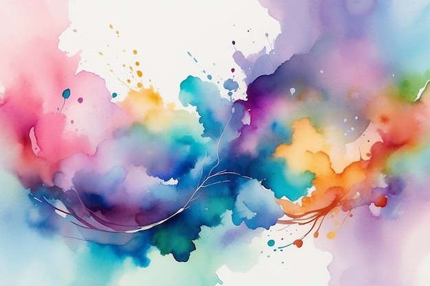 Aqueous Fusion Watercolor Ink Blend em papel Criando um fundo abstrato de harmonia fluida e esplendor artístico AI geradora