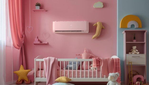 Ar condicionado moderno quarto de bebé aconchegante