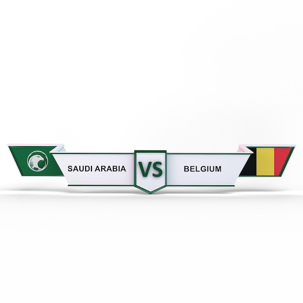 Foto arábia saudita vs bélgica em fundo branco