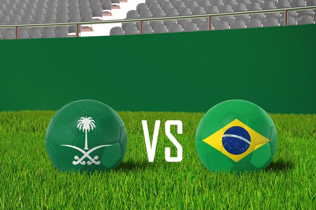 Foto arábia saudita vs brasil no estádio da copa do mundo