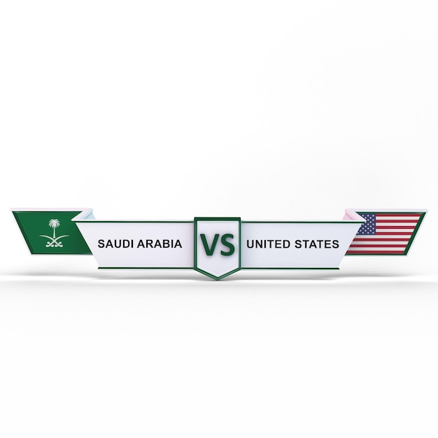 Foto arabia saudita vs copa del mundo de estados unidos en fondo blanco