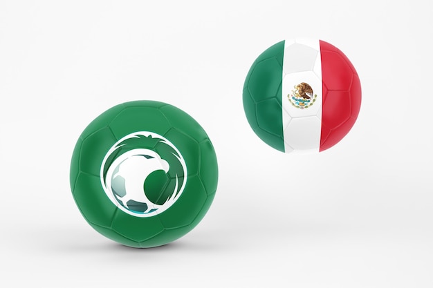 Arábia Saudita VS México em fundo branco