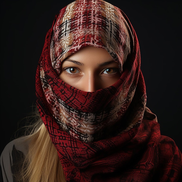 Foto arabische frau in keffiyeh