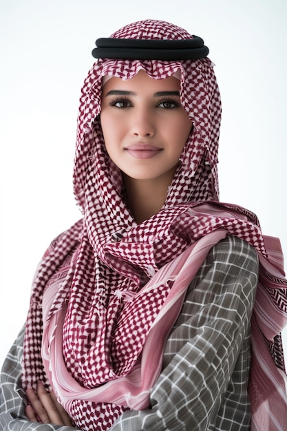 Arabische Frau mit weißem Hintergrund