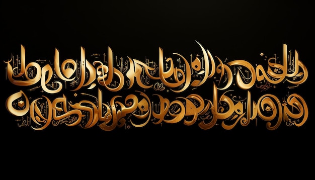 arabische Kalligraphiebuchstaben in Gold