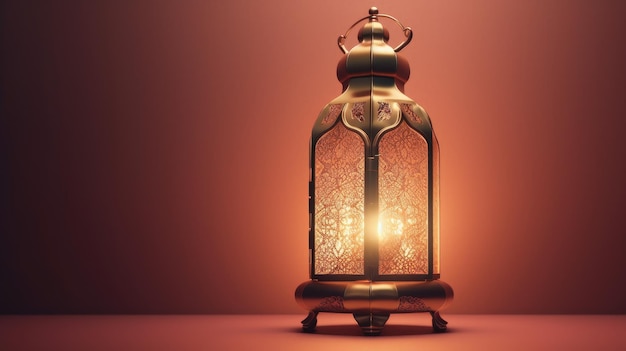 Arabische Laterne der Ramadan-Feier Hintergrund Dekorative Lichtillustration Generative KI