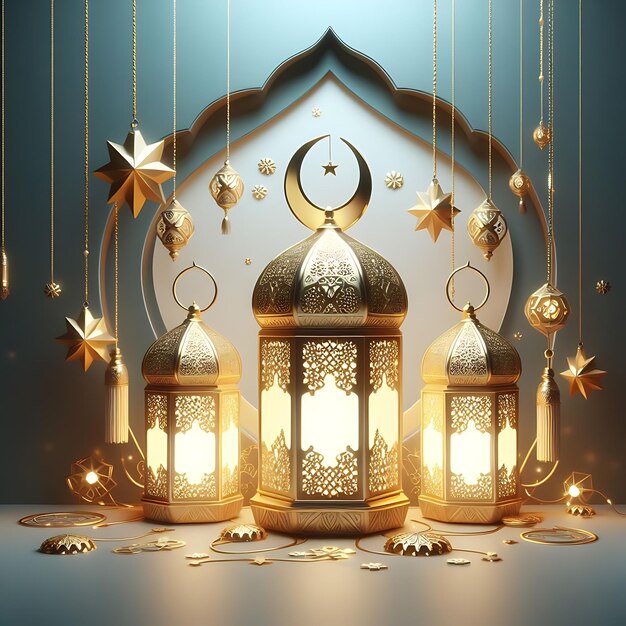 Arabische Laterne mit Ramadan-Feierhintergrund