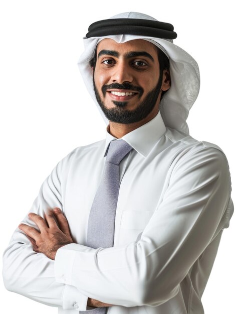 Arabischer Geschäftsmann mit emotionalem transparentem Hintergrund