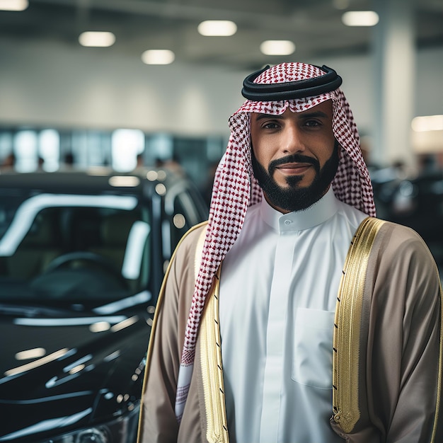arabischer Mann in einer Rallye-Fotoshoot-Ausstellung von Canon