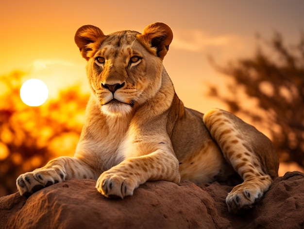 Arafe sentado em uma rocha ao sol generativo ai