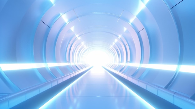 Arafed-Ansicht eines langen Tunnels mit einem hellen Licht am Ende der generativen KI