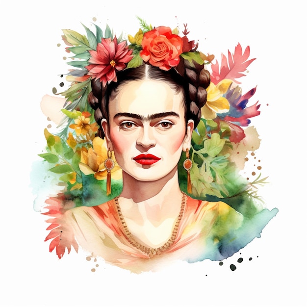 Arafed-Bild einer Frau mit Blumen im Haar generative ai