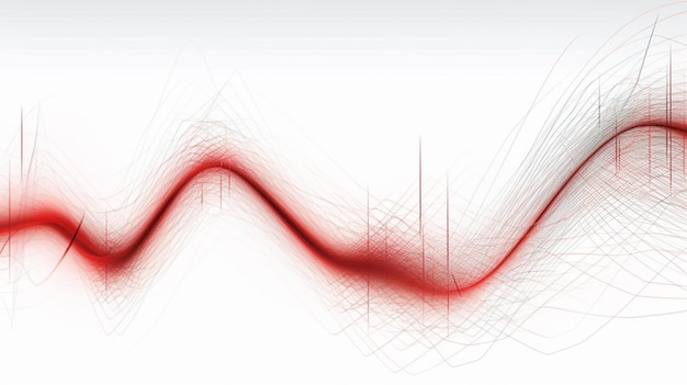 Arafed-Bild einer roten Welle auf einem weißen Hintergrund generativ ai