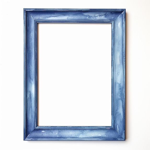 arafed Bild eines blauen Rahmens auf einer weißen Wand generative ai