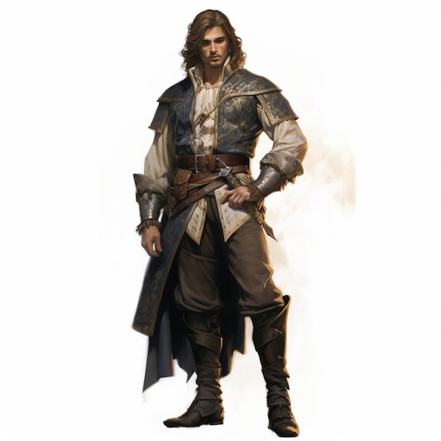 Arafed Bild eines Mannes in einem Piratenkostüm stehend generative ai