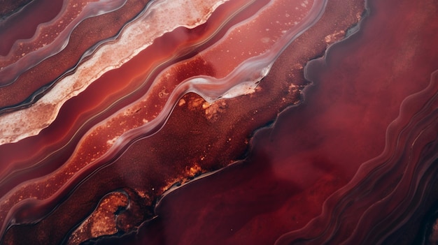 Arafed Bild eines roten und braunen Marmors mit einer weißen Linie generative ai