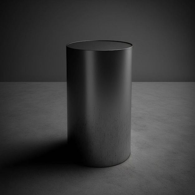 Arafed-Bild eines Schwarz-Weiß-Fotos eines generativen Metallbehälters
