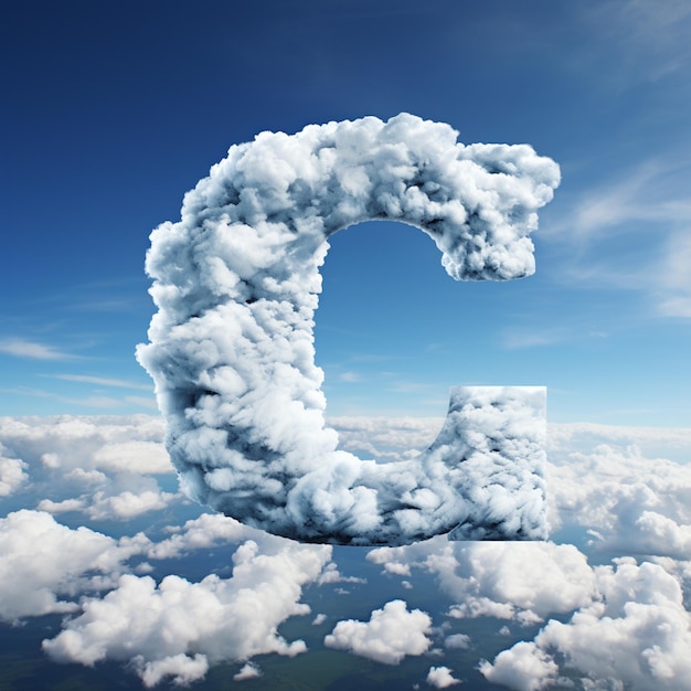 Arafed-Buchstabe aus Wolken in Form einer generativen Wolke