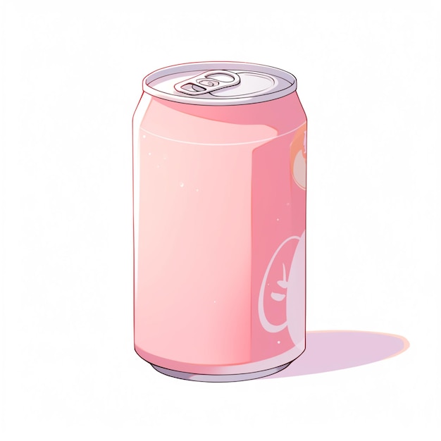 Arafed-Dose Limonade mit einer rosafarbenen Dose auf weißem Hintergrund, generative KI