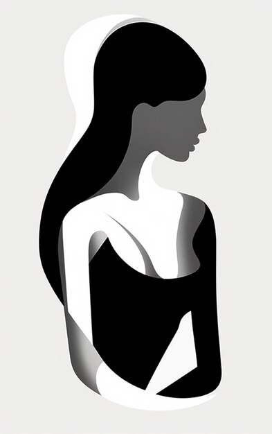 Arafed Frau mit langen Haaren und einem schwarzen Kleid generative ai
