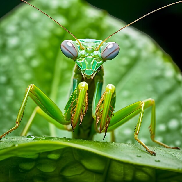 Arafed-Mantische mit blauem Gesicht und langen Antennen Generative KI