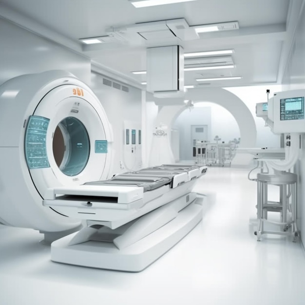 Arafed-MRI-Raum mit einer großen Maschine und einer Tabelle generative ai