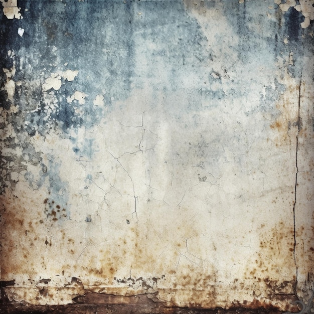 Arafed parede com uma pintura descascada e um piso de madeira generativo ai