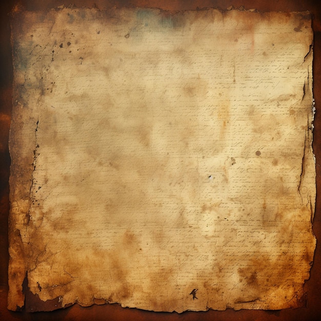 Arafed pedaço de papel velho com uma borda rasgada em uma superfície de madeira generativa ai