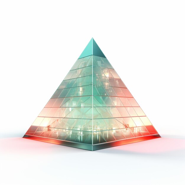 Arafed-Pyramide mit vielen Lichtern darin generative KI