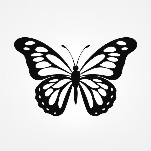 Arafed-Schmetterling mit schwarzen Flügeln auf weißem Hintergrund generativ ai