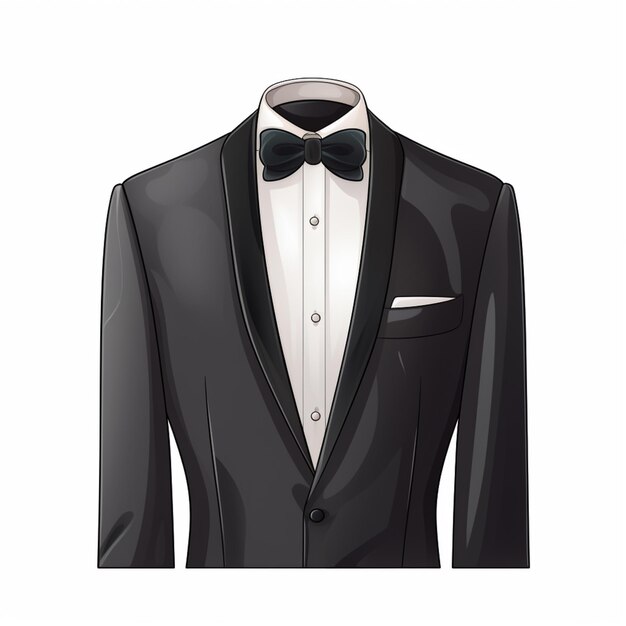 Arafed Smoking mit einer Fliege und einem schwarzen Anzug generative ai