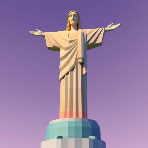 Arafed-Statue von Jesus auf einem Gebäude mit einem Himmel-Hintergrund generativ ai