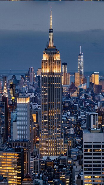 Foto arafed vista de una ciudad por la noche con un edificio muy alto generativo ai