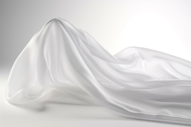 Arafed weißer Stoff bedeckt eine weiße Oberfläche mit einem hellen, generativen Hintergrund