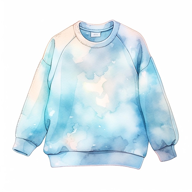 Arafed Zeichnung eines blauen Sweatshirt mit einem weißen Kragen generative ai