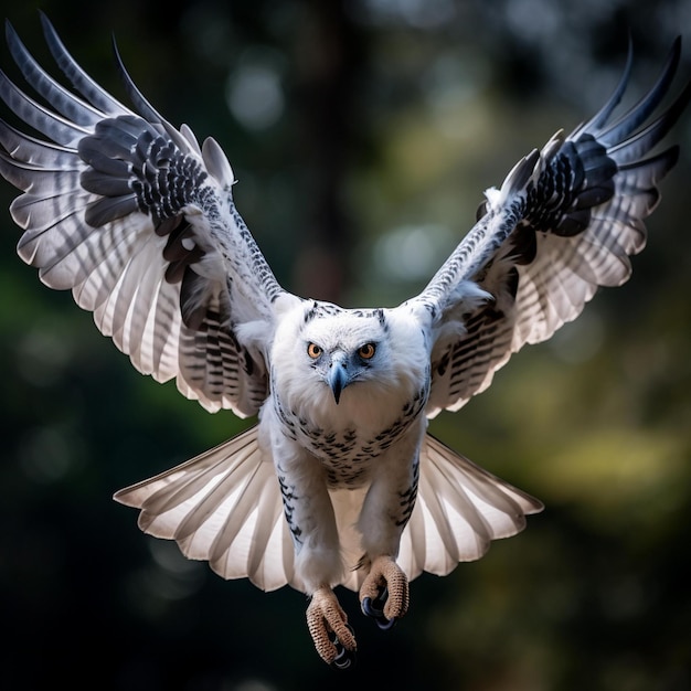 Araffe voando no ar com as asas bem abertas