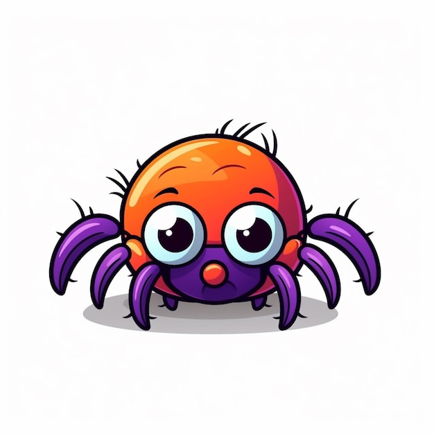 Foto araña de dibujos animados con ojos grandes y patas grandes generativo ai