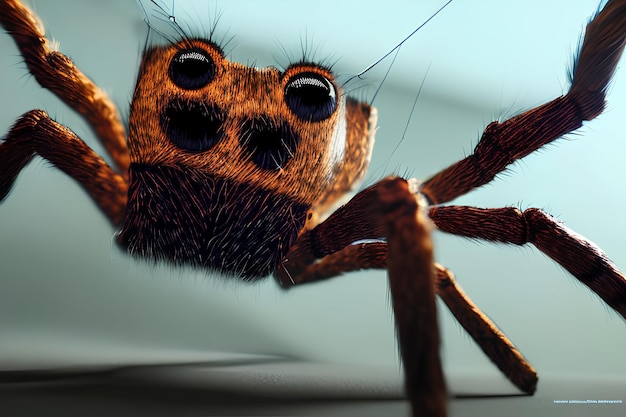 Foto araña espeluznante en un primer plano cautivador perfecto para temas de naturaleza y animales