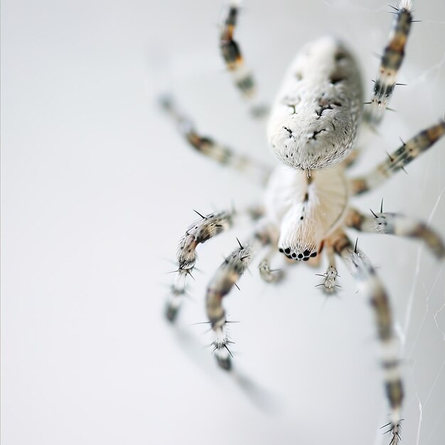 Foto una araña con fondo blanco identificación de trabajo 57b2960654b94f41b4a5bb60472d85ce