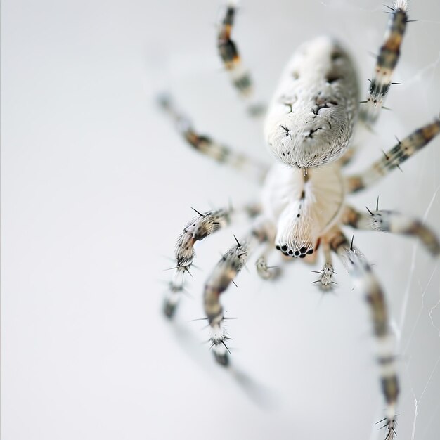 Una araña con fondo blanco Identificación de trabajo 57b2960654b94f41b4a5bb60472d85ce