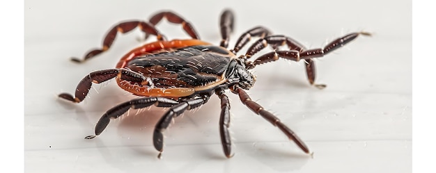 Foto una araña con una garrapata en la espalda