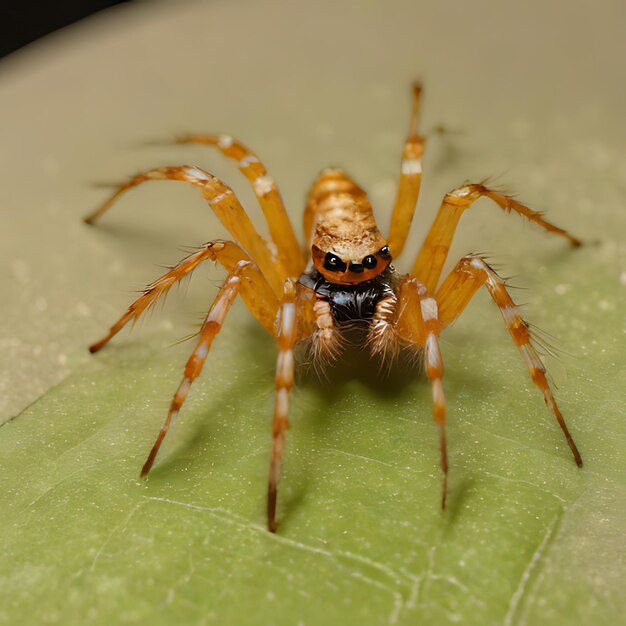 Foto una araña que tiene una araña en la cara