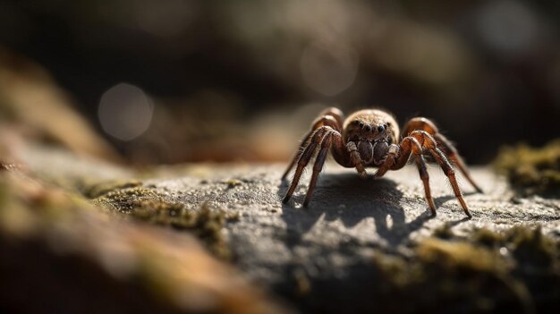 Una araña en una roca con la palabra cangrejo en ella.