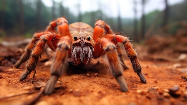 Araña Tarántula en la Tierra