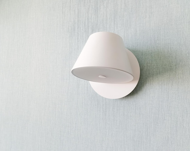 Arandela branca pendurada isolada na parede criativa moderna fonte de luz de parede na iluminação do quarto no apartamento moderno lugar da lâmpada para texto