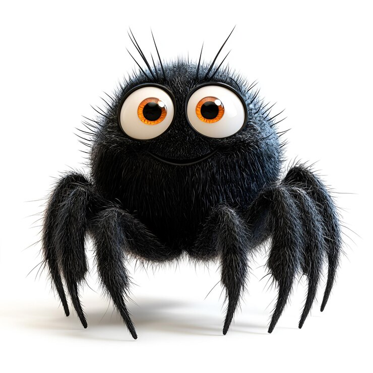 Foto aranha de desenho animado com olhos grandes