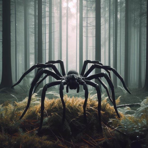 Foto aranha na floresta animal de fundo para mídias sociais